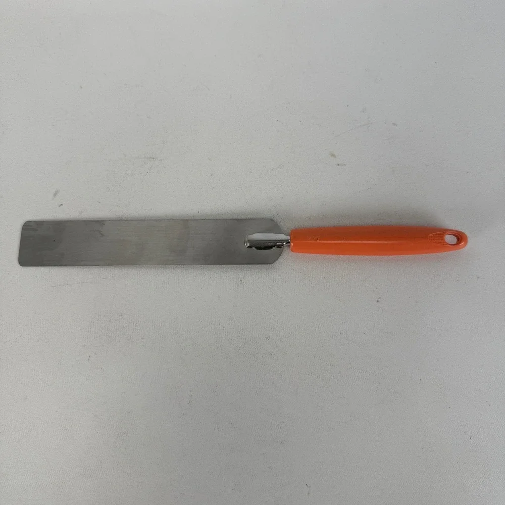Vintage Ekco Stainless Steel Icing Spatula Orange Handle Made in USA 10.5 Inch
